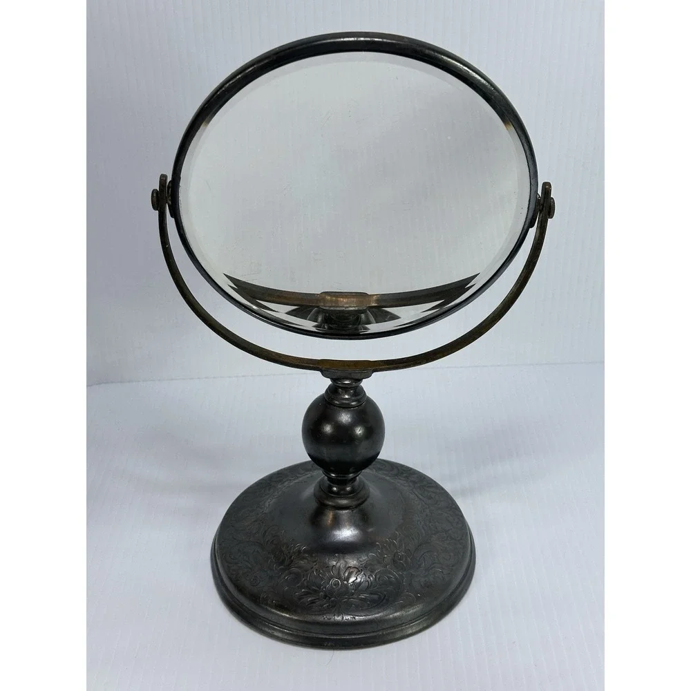 Antique Derby Silver Co 6810 Victorian Silverplate Beveled Vanity Dresser Mirror